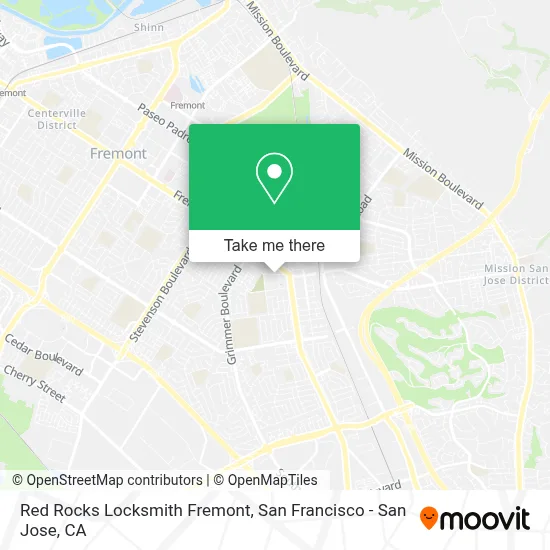 Red Rocks Locksmith Fremont map