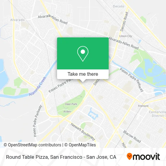 Round Table Pizza map