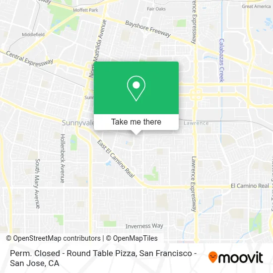 Perm. Closed - Round Table Pizza map