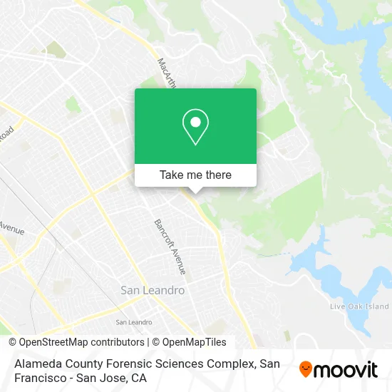Alameda County Forensic Sciences Complex map