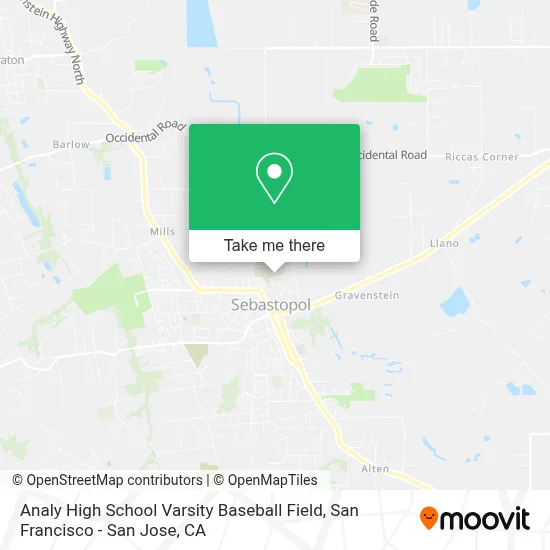 Analy High School Varsity Baseball Field map