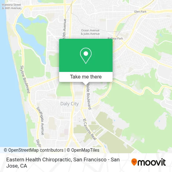 Eastern Health Chiropractic map
