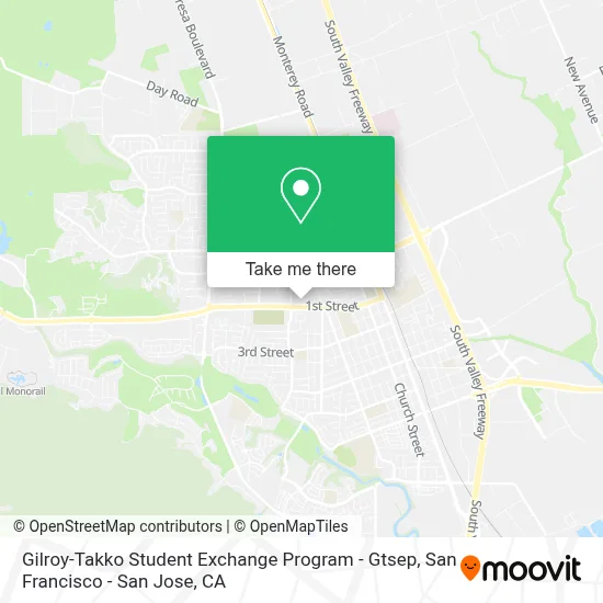 Gilroy-Takko Student Exchange Program - Gtsep map