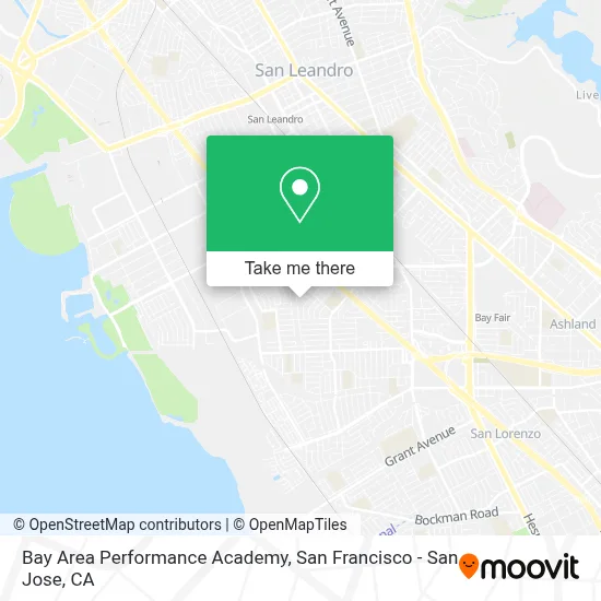Bay Area Performance Academy map