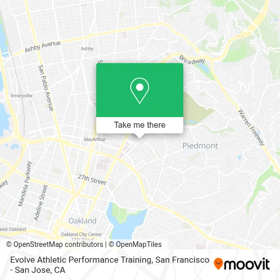 Evolve Athletic Performance Training map
