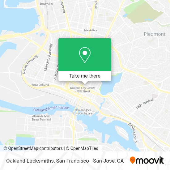 Oakland Locksmiths map