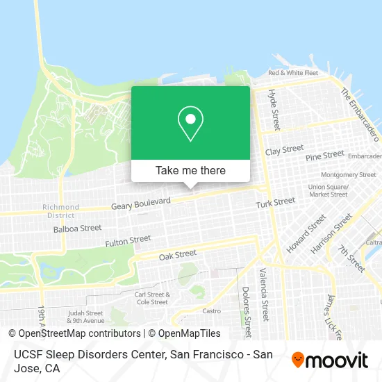 UCSF Sleep Disorders Center map