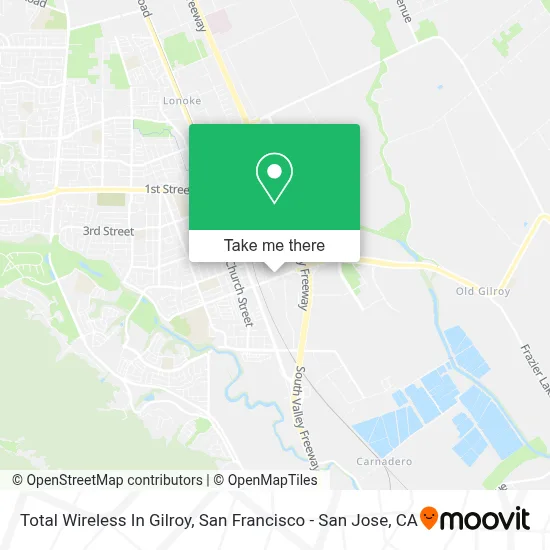 Total Wireless In Gilroy map