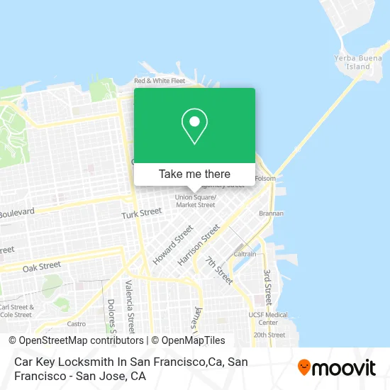 Car Key Locksmith In San Francisco,Ca map