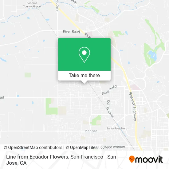 Line from Ecuador Flowers map