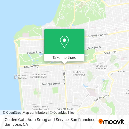 Golden Gate Auto Smog and Service map