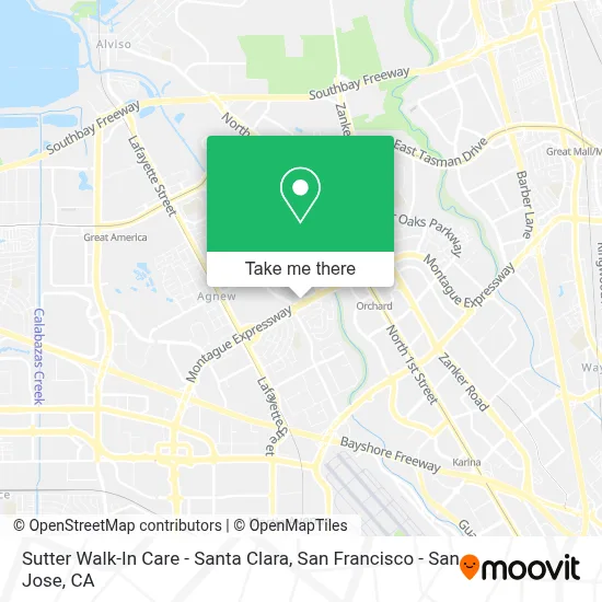 Sutter Walk-In Care - Santa Clara map