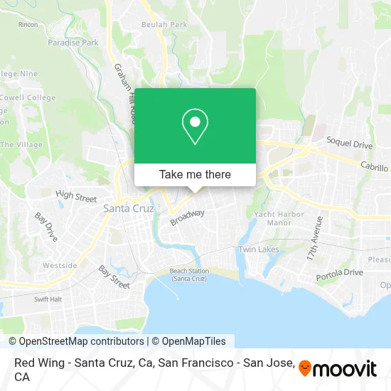 Red Wing - Santa Cruz, Ca map