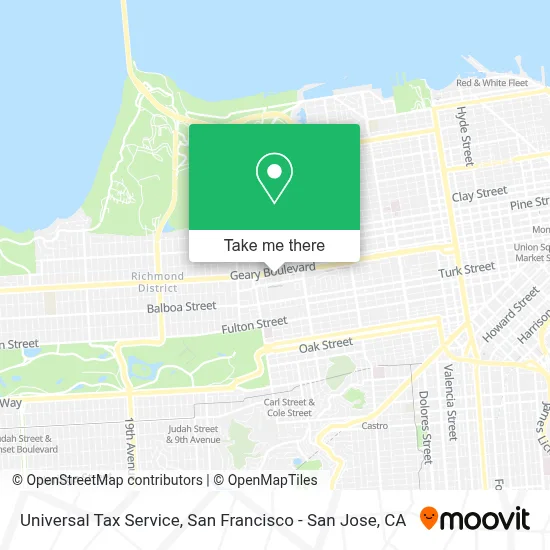 Universal Tax Service map