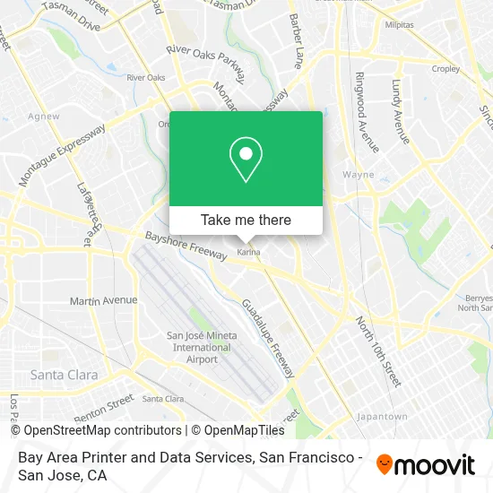 Bay Area Printer and Data Services map