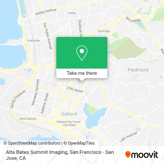 Alta Bates Summit Imaging map