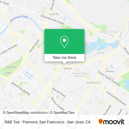 R&B Tea - Fremont map
