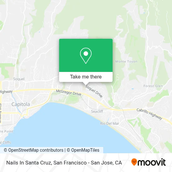 Nails In Santa Cruz map