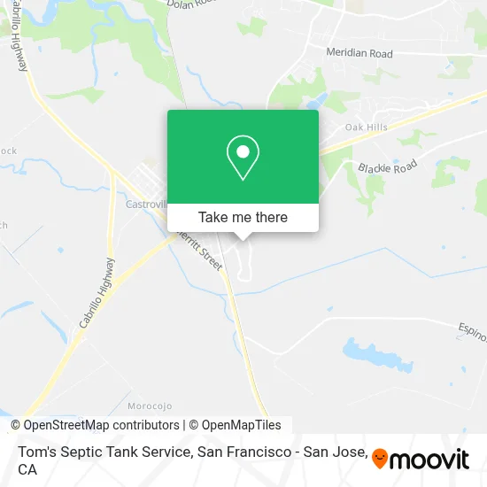 Tom's Septic Tank Service map