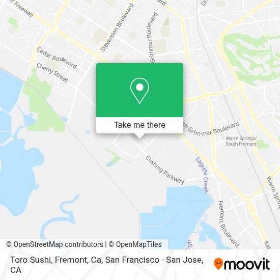 Toro Sushi, Fremont, Ca map