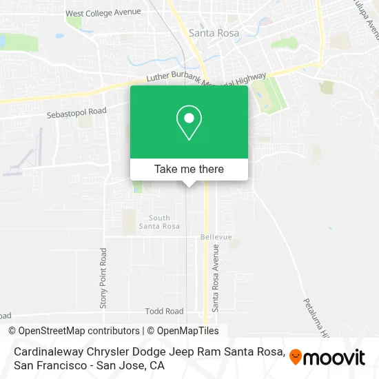 Cardinaleway Chrysler Dodge Jeep Ram Santa Rosa map