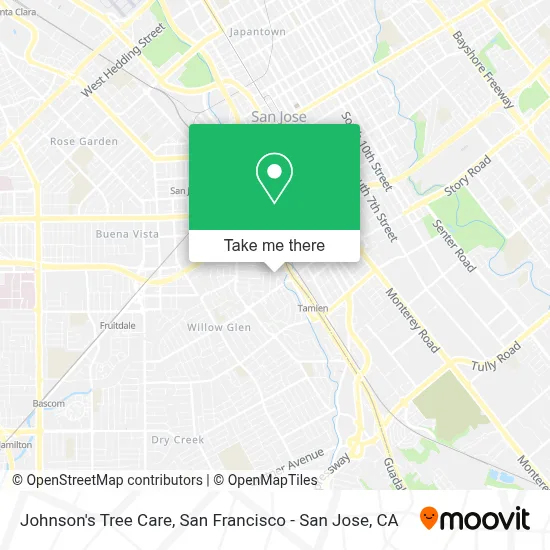 Johnson's Tree Care map