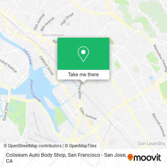 Coliseum Auto Body Shop map