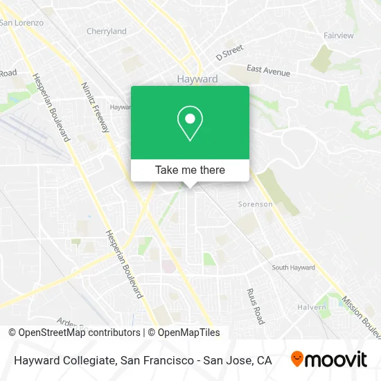 Hayward Collegiate map