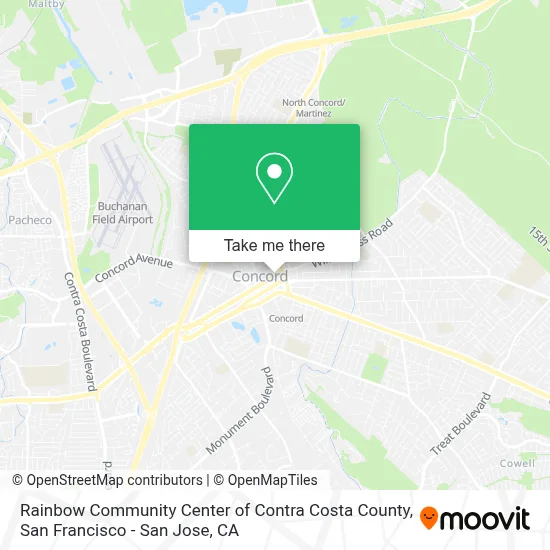 Rainbow Community Center of Contra Costa County map
