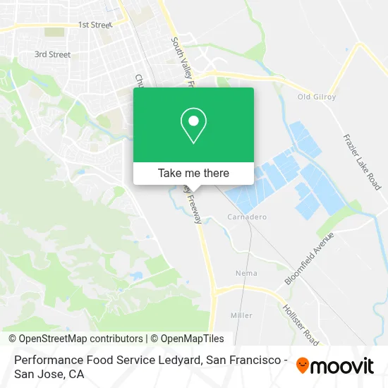 Performance Food Service Ledyard map