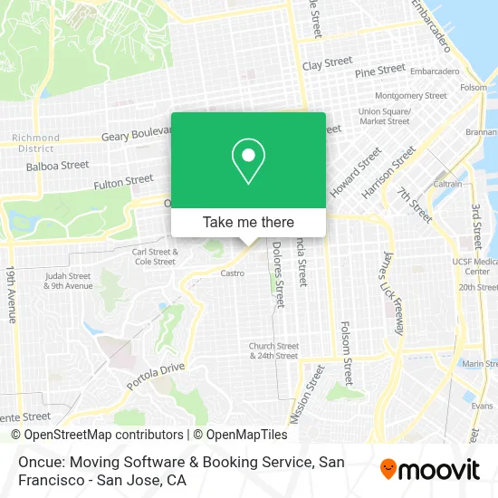 Oncue: Moving Software & Booking Service map