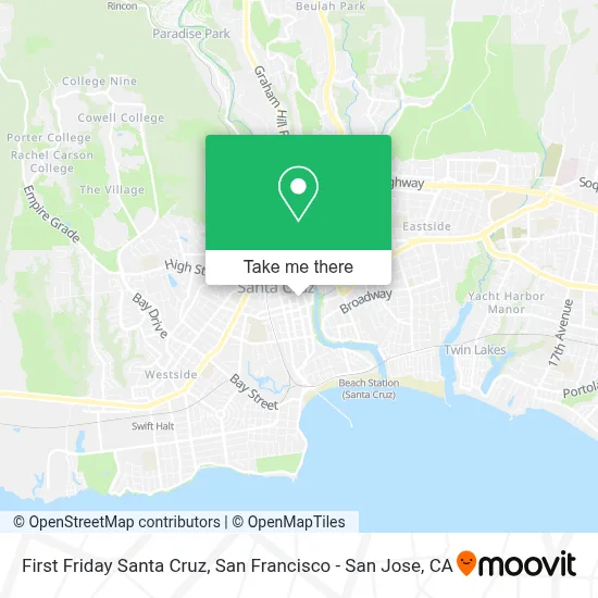 First Friday Santa Cruz map
