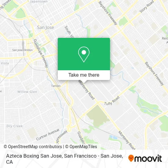 Azteca Boxing San Jose map