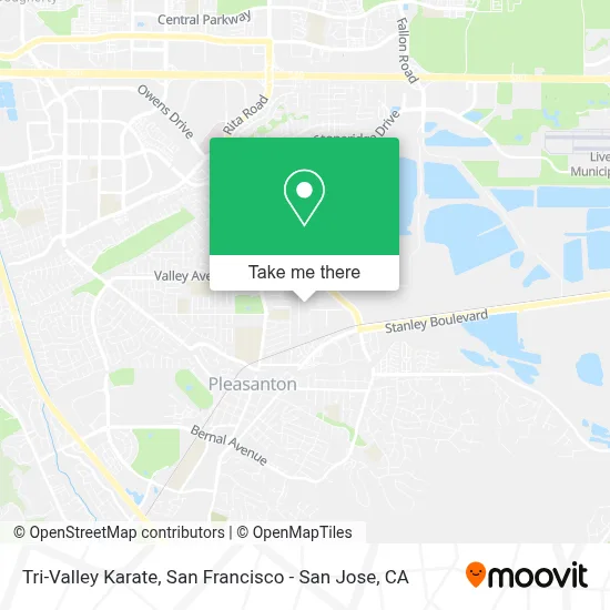 Tri-Valley Karate map