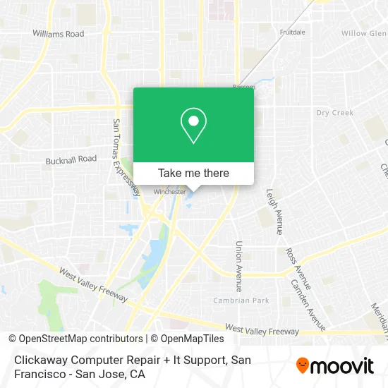 Clickaway Computer Repair + It Support map