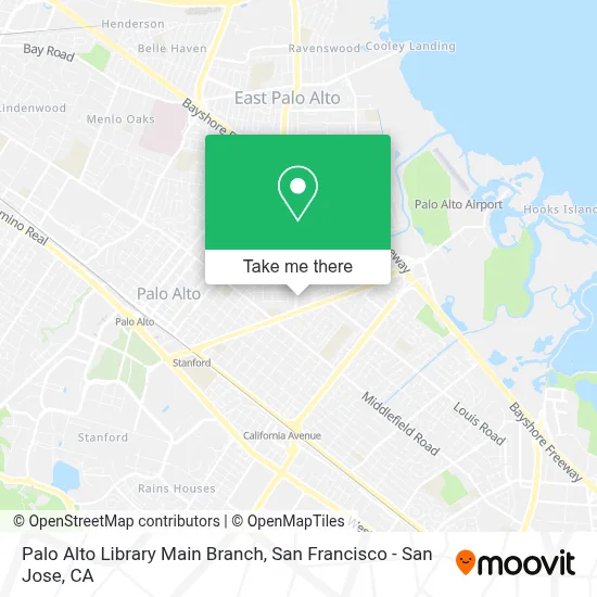 Palo Alto Library Main Branch map