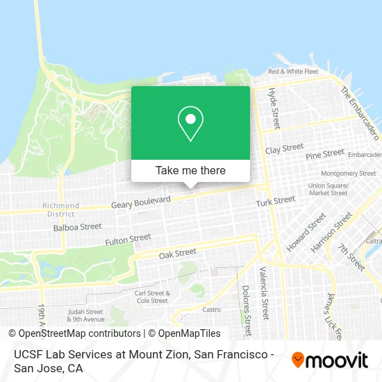 UCSF Lab Services at Mount Zion map