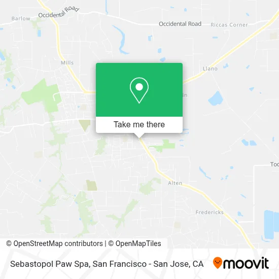 Sebastopol Paw Spa map