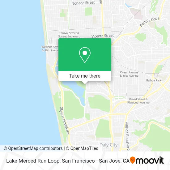 Lake Merced Run Loop map