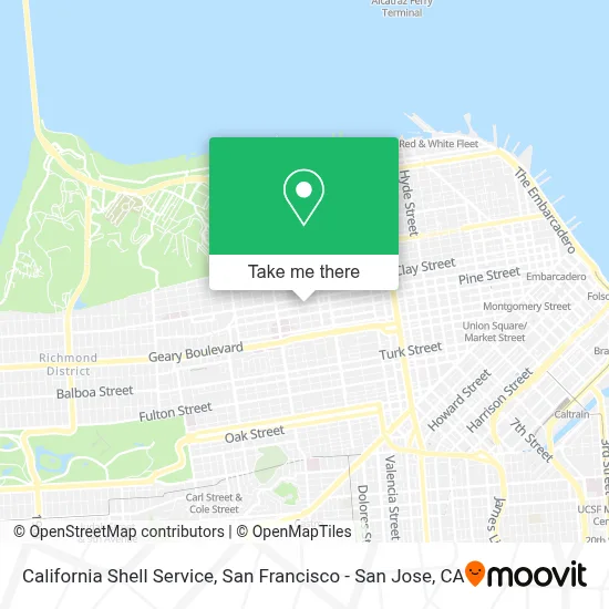 California Shell Service map