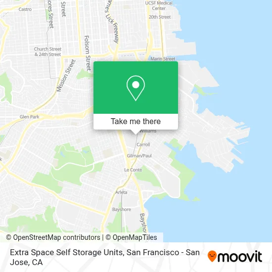 Extra Space Self Storage Units map
