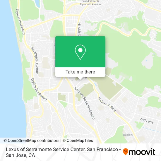 Lexus of Serramonte Service Center map