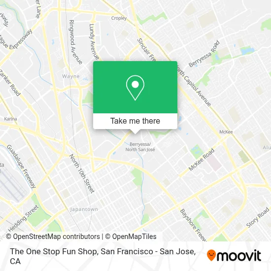 The One Stop Fun Shop map