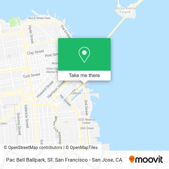 Pac Bell Ballpark, SF map
