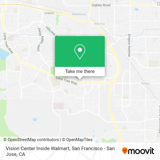 Vision Center Inside Walmart map