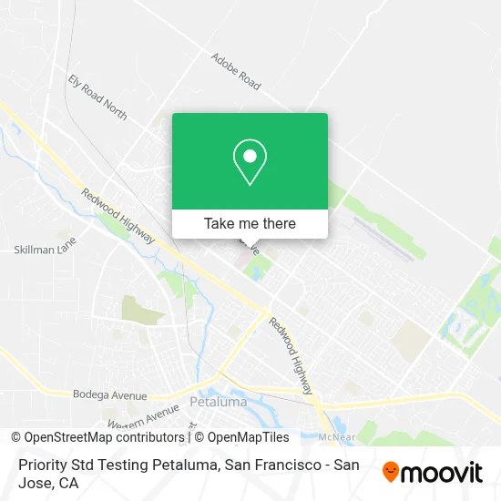 Priority Std Testing Petaluma map