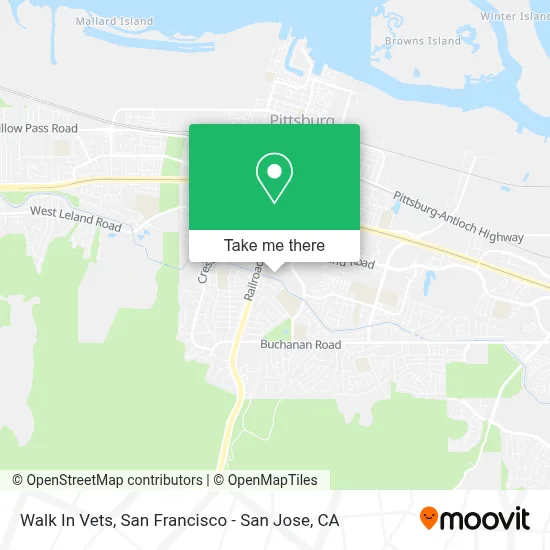Walk In Vets map