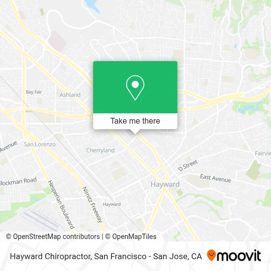 Hayward Chiropractor map