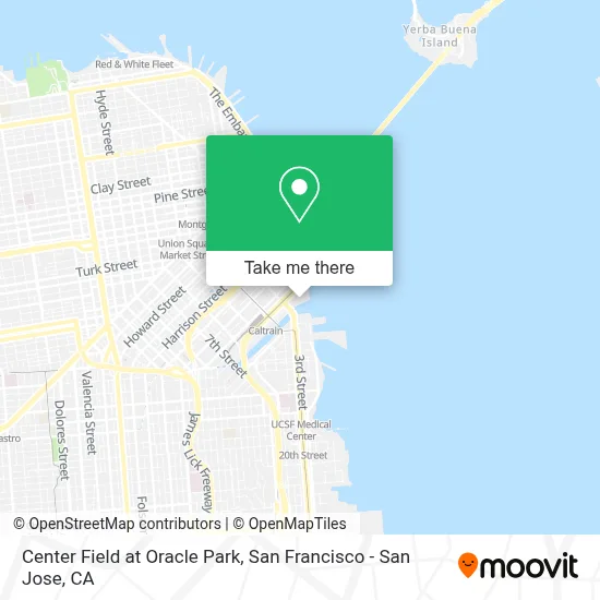 Center Field at Oracle Park map