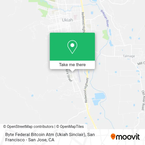Byte Federal Bitcoin Atm (Ukiah Sinclair) map